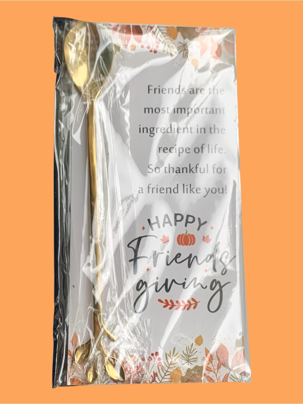 Gold Friendsgiving Decorative Serving Spoon - Festive Friend gift. - Picture 3 of 3